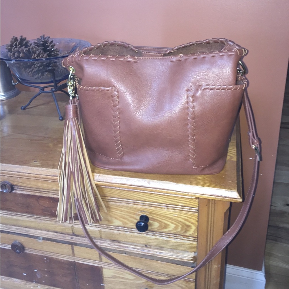 Steve Madden- tan faux leather purse